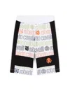 Roberto Cavalli Logo And Panther-print Shorts In Dark Blue