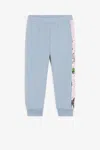 Roberto Cavalli Logo And Wildlife-print Sweatpants In Light Blue