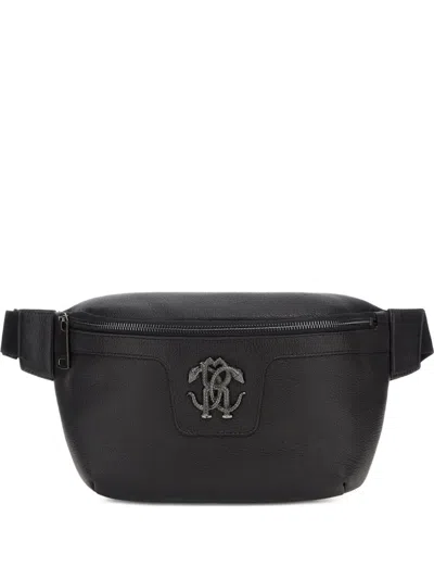 Roberto Cavalli Logo-appliqué Belt Bag In Black