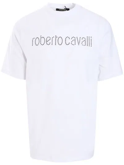 ROBERTO CAVALLI LOGO APPLIQUÉ COTTON T-SHIRT