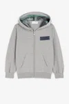 Roberto Cavalli Hoodie Mit Logo-applikation Und Reissverschluss In Gray