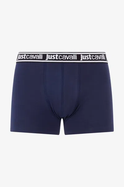 Roberto Cavalli Logo Band Boxer Shorts In Dark Blue