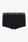 Roberto Cavalli Logo Boxer Shorts In Black