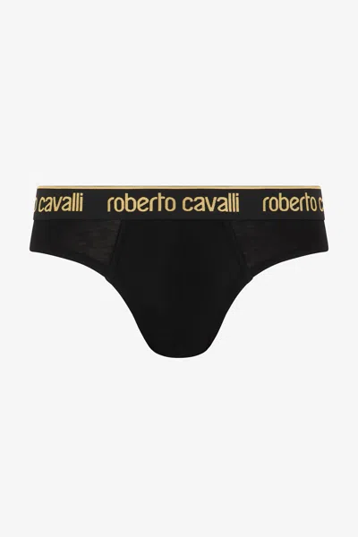 Roberto Cavalli Logo Briefs In Black