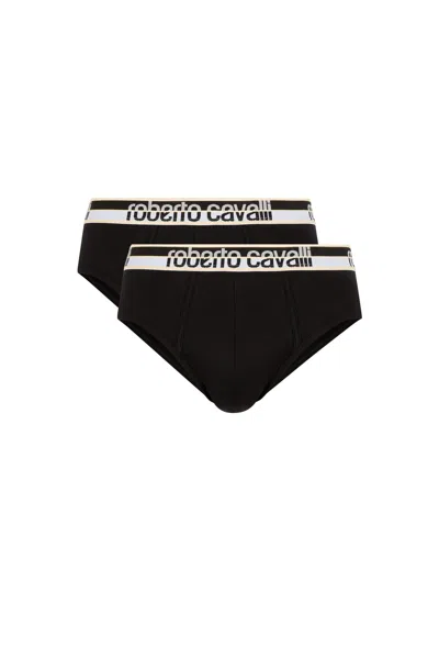 Roberto Cavalli Logo Briefs In Black