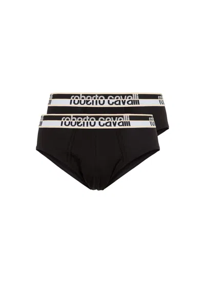Roberto Cavalli Logo Briefs In Black