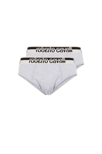 Roberto Cavalli Logo Briefs In Gray