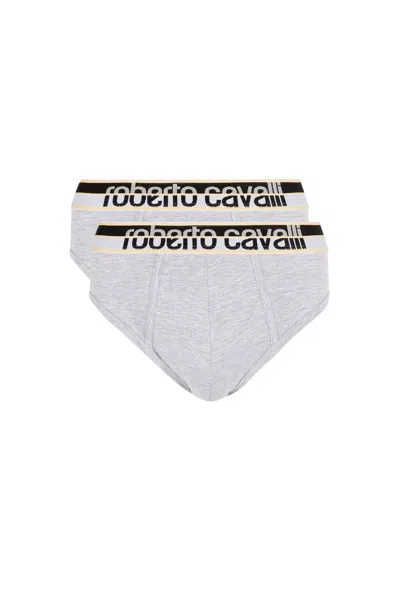 Roberto Cavalli Logo Briefs In Gray