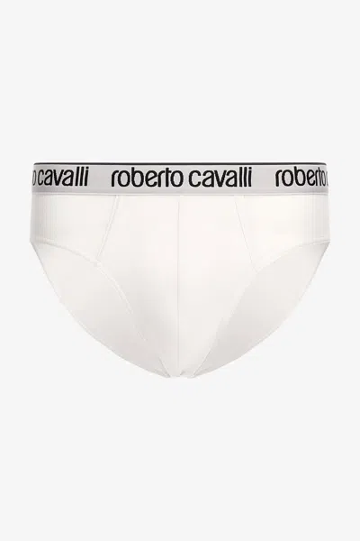 Roberto Cavalli Logo Briefs In White