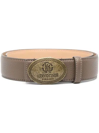 Roberto Cavalli Logo-buckle Belt In Brown