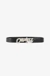 Roberto Cavalli Logo-buckle Leather Belt In Black