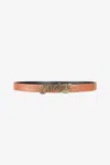 Roberto Cavalli Logo-buckle Leather Belt In Brown