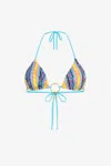 Roberto Cavalli Logo-charm Bikini Top In Multicolor