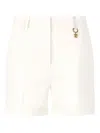Roberto Cavalli Solid-color Python-print Shorts In Nude
