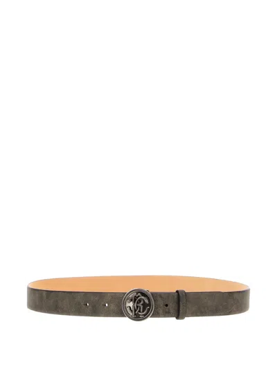 ROBERTO CAVALLI LOGO CIRCULAR-BUCKLE BELT