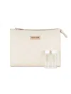 Roberto Cavalli Logo Cosmetic Bag In Cream