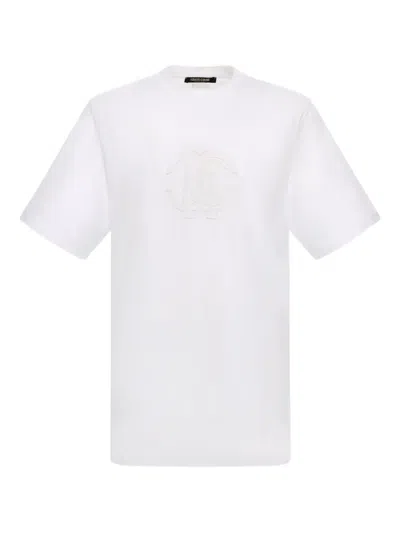 Roberto Cavalli Logo Cottont-shirt In White
