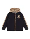 Roberto Cavalli Logo-detail Zip-up Hoodie In Black