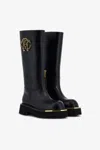 Roberto Cavalli Logo-embellished Boots In Black