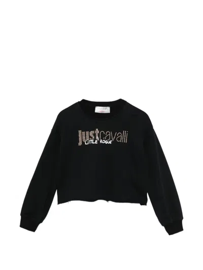 Roberto Cavalli Kids' Logo-embellished Sweatshirt In Black