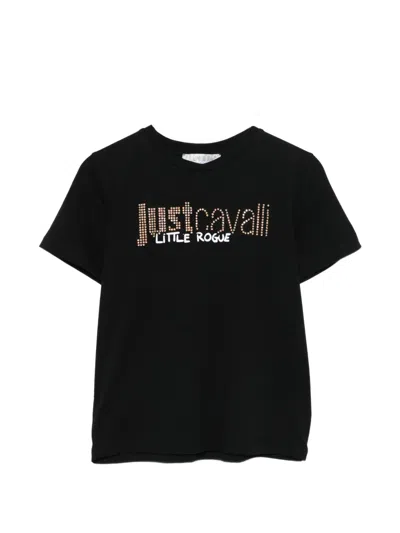 Roberto Cavalli Kids' Logo-embellished T-shirt In Black