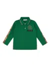 Roberto Cavalli Logo-embroidered Long-sleeve Polo Shirt In Green