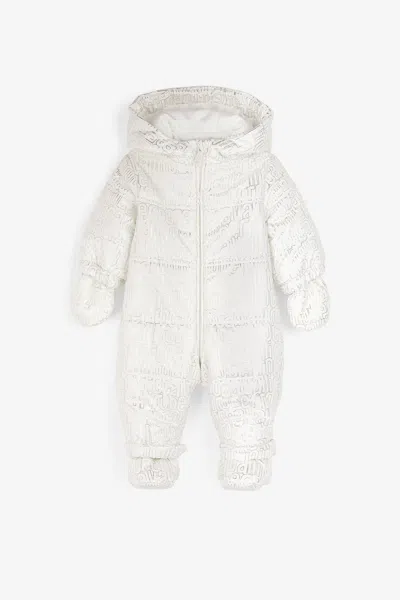 Roberto Cavalli Logo-embroidered Snowsuit In Silver