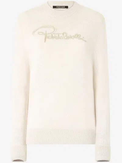 ROBERTO CAVALLI LOGO-EMBROIDERED SWEATER