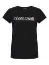 Roberto Cavalli Logo-embroidered T-shirt In Schwarz
