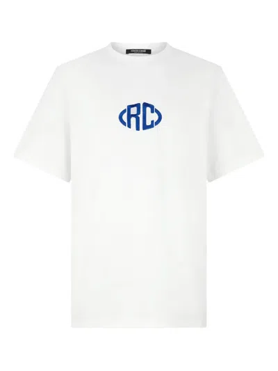 ROBERTO CAVALLI LOGO-EMBROIDERED T-SHIRT