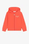 Roberto Cavalli Logo-embroidered Zipped Hoodie In Orange