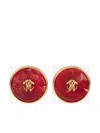 Roberto Cavalli Mirror Snake Monogram Clip-on Earrings In Gold