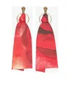 Roberto Cavalli Logo-engraved Earrings In Red