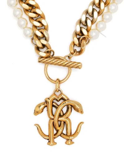 Roberto Cavalli Halskette Mit Kunstperlen In Gold