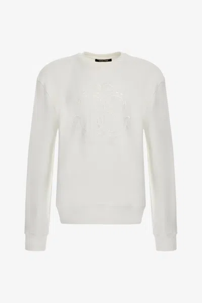 Roberto Cavalli Logo Knit In White