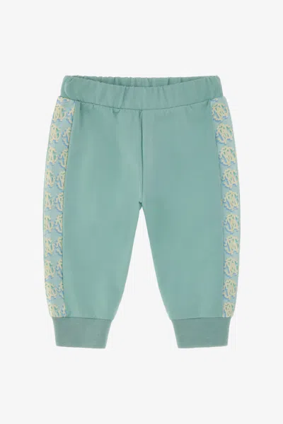 Roberto Cavalli Logo Pants In Light Blue