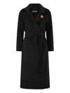 Roberto Cavalli Coat In Cashmere Blend In Black