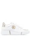 Roberto Cavalli Logo-plaque Low-top Sneakers In White