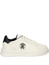 Roberto Cavalli Logo-plaque Snakeskin Sneakers In White