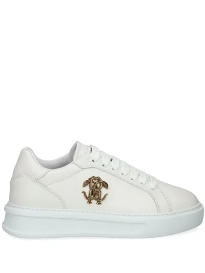 Roberto Cavalli Logo-plaque Sneakers In 白色