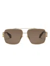 Roberto Cavalli Logo-plaque Sunglasses In Brown