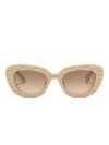 Roberto Cavalli Sunglasses With Wide Bold Cat-eye Front In Neutral