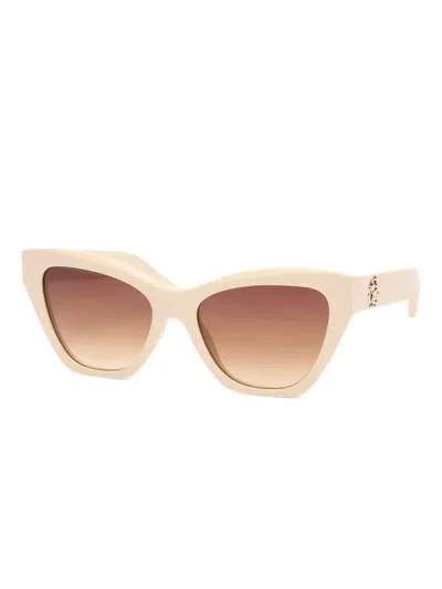 Roberto Cavalli Logo-plaque Sunglasses In Neutral