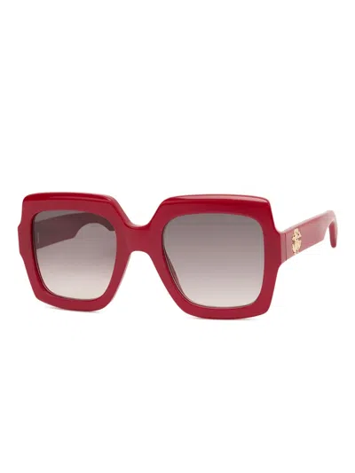 Roberto Cavalli Logo-plaque Sunglasses In Red