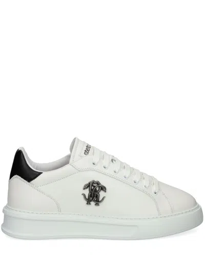 Roberto Cavalli Logo-plaque Trainers In White