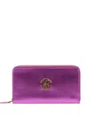 Roberto Cavalli Wallet With Monogram Rc And Zip In Purple