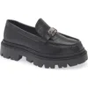 Roberto Cavalli Logo Platform Lug Loafer In Black