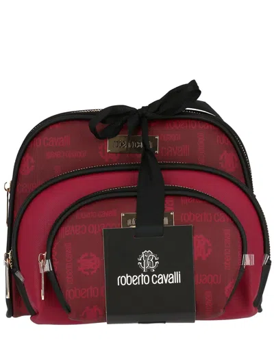Roberto Cavalli Logo Print Cosmetic Case Gift Set In Red