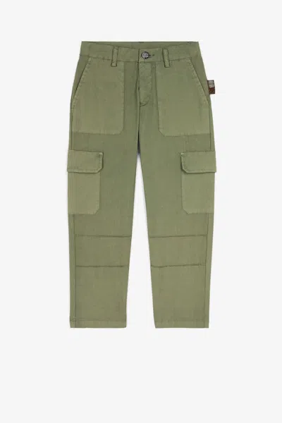 Roberto Cavalli Logo-print Cotton Cargo Trousers In Dark Green