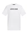 Roberto Cavalli Logo-print Cotton T-shirt In White